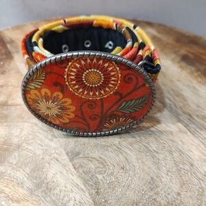 Loopty Loo Fabric Floral Belt Women Flower Buckle Fall Boho 49" Long Sz XL